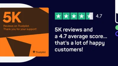 5K Reviews and a 4.7 average score